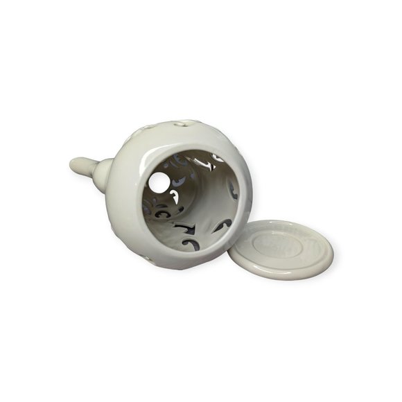 PartyLite Holly Leaf Cafe Teapot Votive Holder - Picture 7 of 13